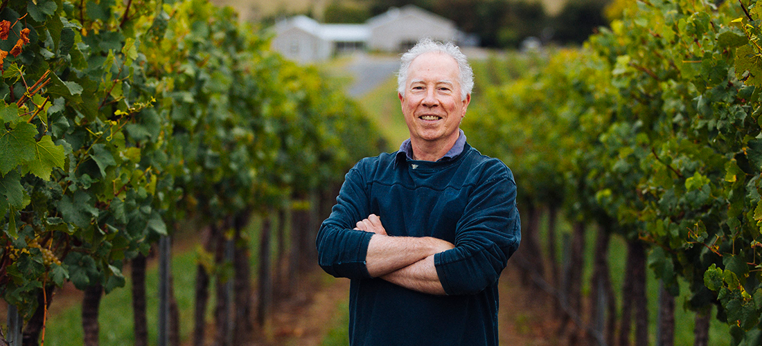 Man posing in vineyard 